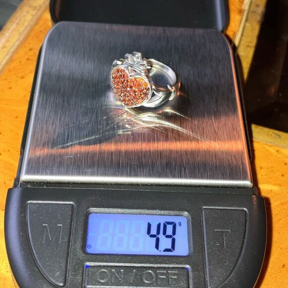 Natural Red Garnet Sterling Silver Claddagh Ring Size 6 - Picture 9 of 9